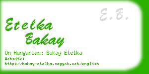 etelka bakay business card